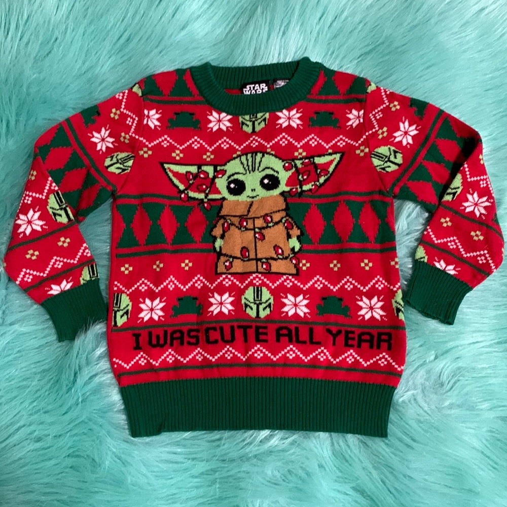 Baby Yoda Christmas Sweater 2T